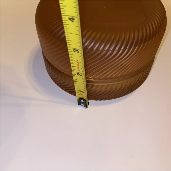 VINTAGE Orange Glass, Powder holder Trinket Holder, Collectible, Old Timey, Chic - Picture 2 of 6